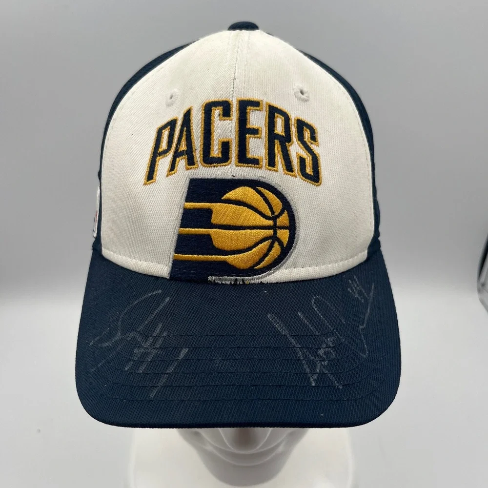 2005‎ Reebok Indiana Pacers Hat Signed Stephen Jackson Austin Croshere Kids OS